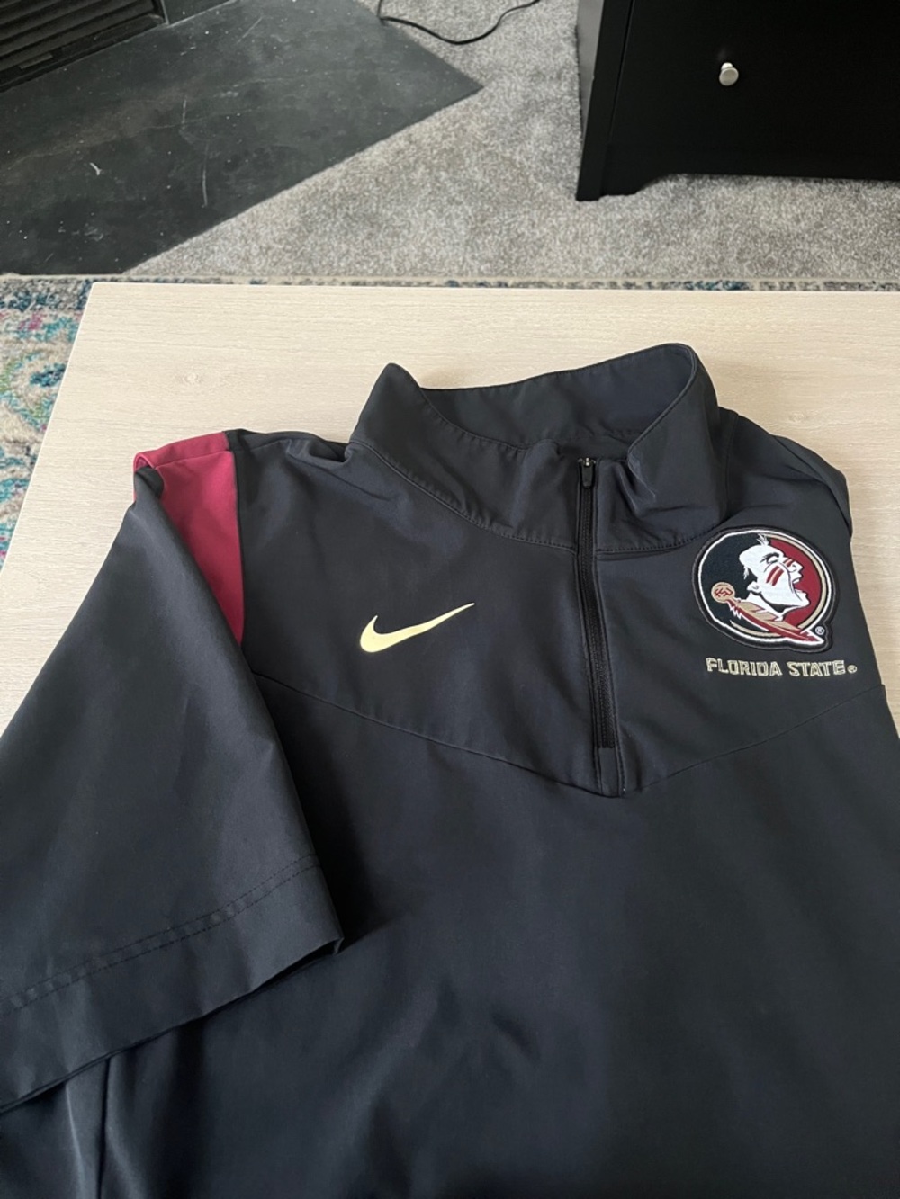 Nike Black & Garnet Florida State Pullover Short Sleeve Quarter Zip